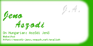 jeno aszodi business card